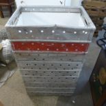 Three aluminium crates