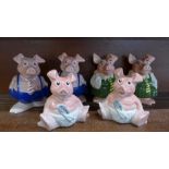 Six Wade Nat West pig money banks, (3 x 2)