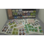 A collection of GB decimal stamps, unused, low denominations to 15p