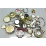 A collection of watches including ring, pendant and pocket