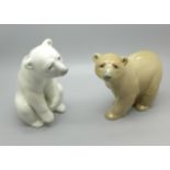 Two Lladro models of bears