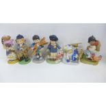 Six Franklin porcelain U.N. children