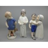 Three Royal Copenhagen figures of children