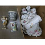 A box of decorative china **PLEASE NOTE THIS LOT IS NOT ELIGIBLE FOR POSTING AND PACKING**