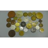 Commemoratives coins, tokens, etc., including a Maximillian I of Mexico 6th July 1832 to 19th June