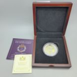 A 2017 The Royal Engagement 1oz silver commemorative pure silver proof coin, 31.10g, boxed with