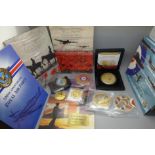 Royal Air Force Official Collector Pack and other RAF and Remembrance Day commemorative coins