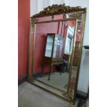 A large French style gilt framed mirror, 192cms x 135cms (M24238) #