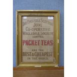 An English & Scottish Co-Operative, Packet Tear advertising print, framed