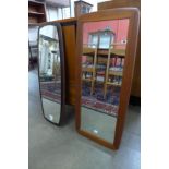 Two teak framed mirrors