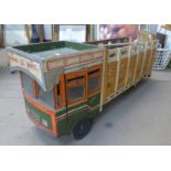 A large hand painted wooden truck, a/f
