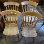 A Harlequin set of four beech kitchen chairs