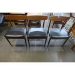 A set of three G-Plan Danish Design teak dining chairs, designed by Ib Kofod Larsen