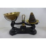 A set of Libra kitchen scales and weights