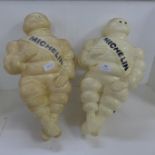 Two original Michelin men on brackets (marked Made In France)