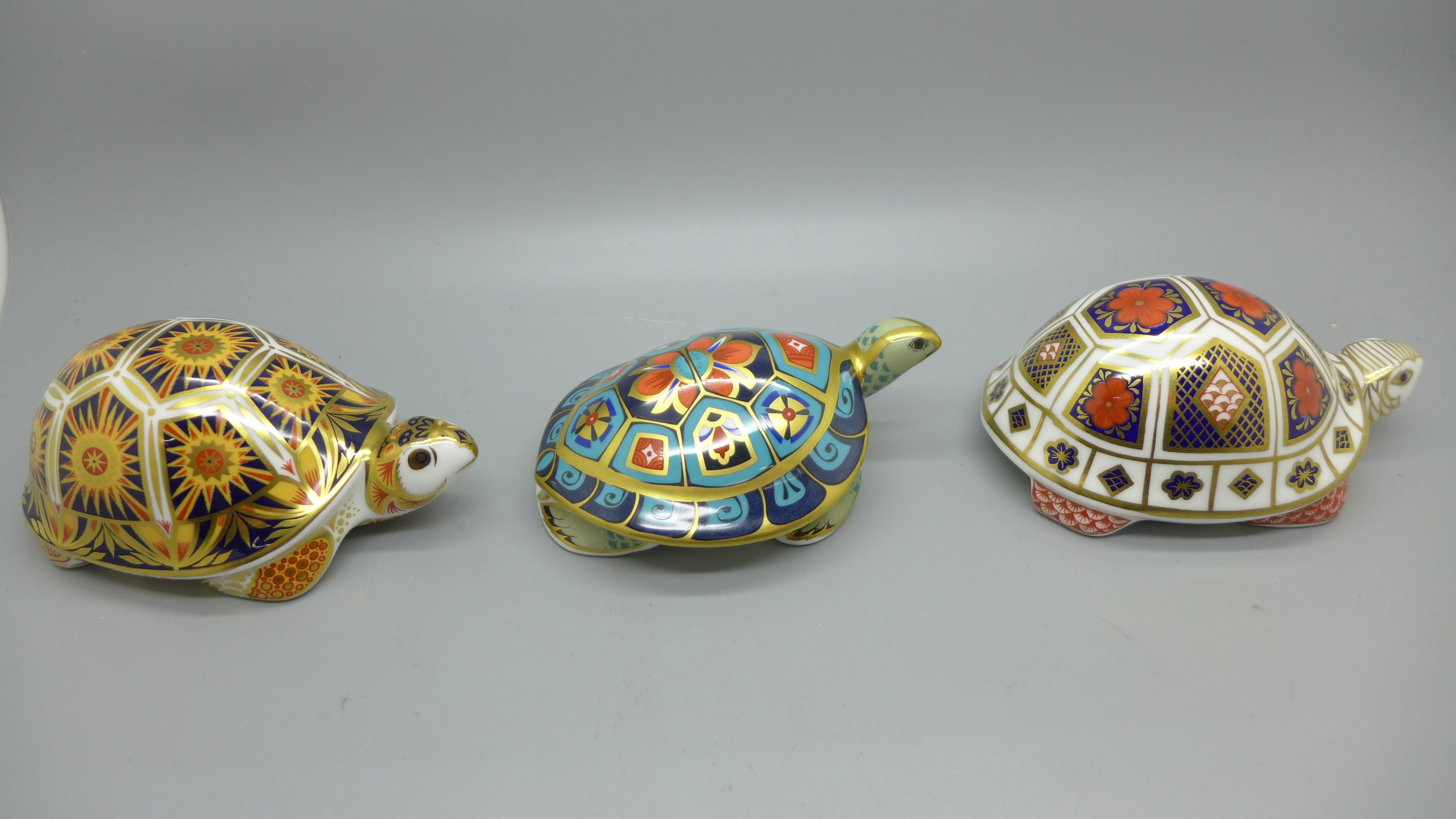 Three Royal Crown Derby Paperweights - Madagascan Tortoise, from the endangered species range for - Bild 2 aus 3