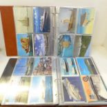 Two albums of mid to late 20th Century ships and shipping postcards