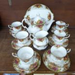 Royal Albert Old Country Roses six setting tea set