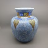 A Crangston Pottery Art Nouveau style tube lined vase, a/f (chip to rim)