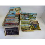 A box of approximately 600 mid to late 20th Century postcards