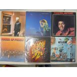 Eighteen LP records and two 12" singles, pop, soul and disco; Now 20, Tower of Power, Gary Numan,