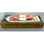 A Hornby Model 4 Speedboat, boxed, a/f