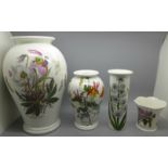 Four Portmeirion vases