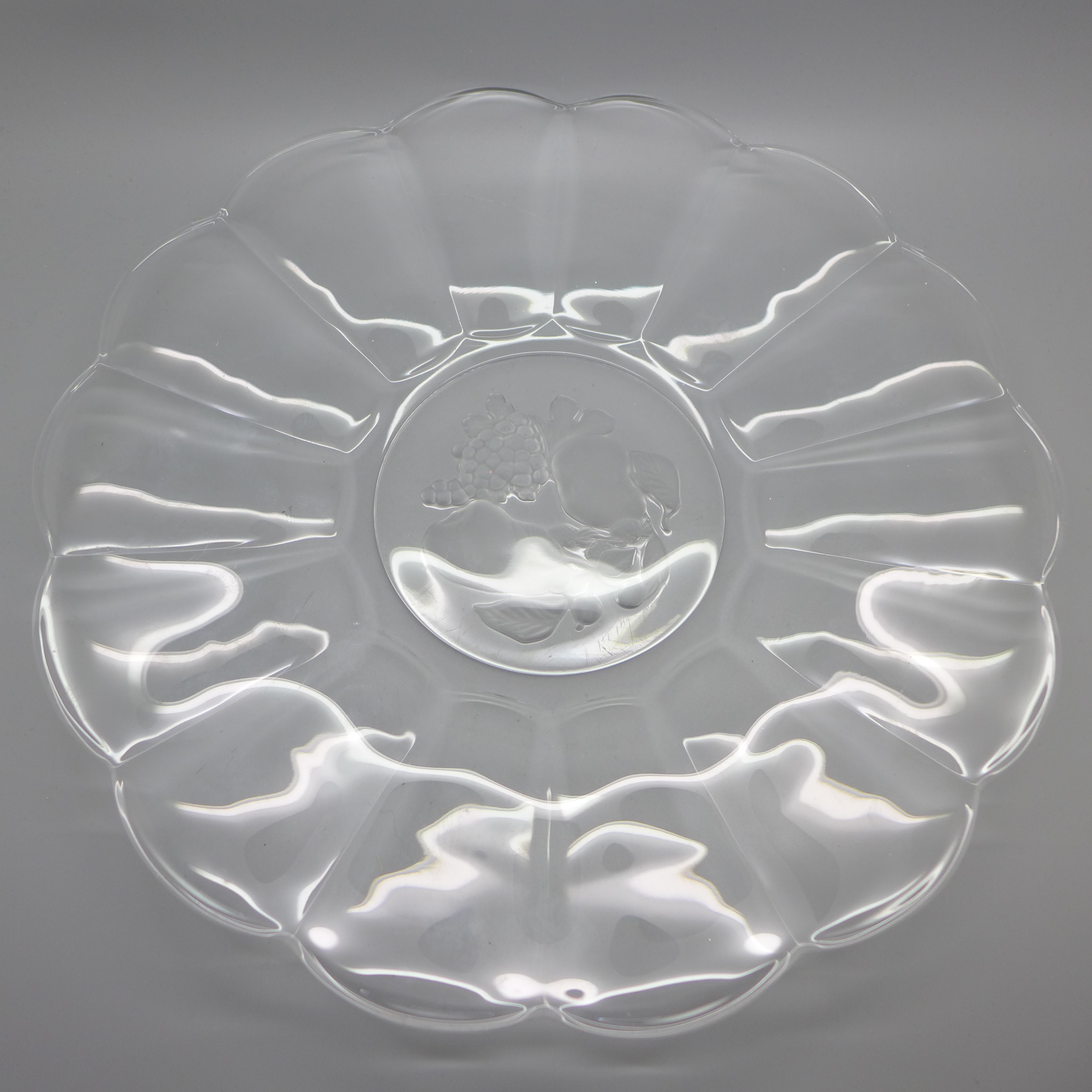 A Val Saint Lambert 'MVSL' Belgium glass plate
