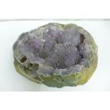 A large amethyst geode
