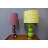 Two contemporary table lamps