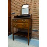 An Edward VII mahogany gentleman's shaving mirror on stand