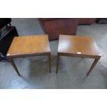 A pair of teak occasional tables