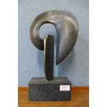 A bronze abstract sculpture, 38cms h