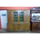 A large George III style mahogany library bookcase