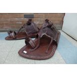 A pair of large Indian leather sandals