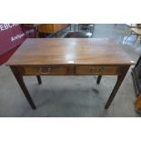 A George III mahogany two drawer side table