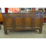 A William III carved oak coffer