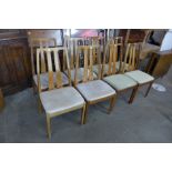 Eight Nathan teak dining chairs, one a/f