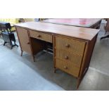 A beech and rattan desk