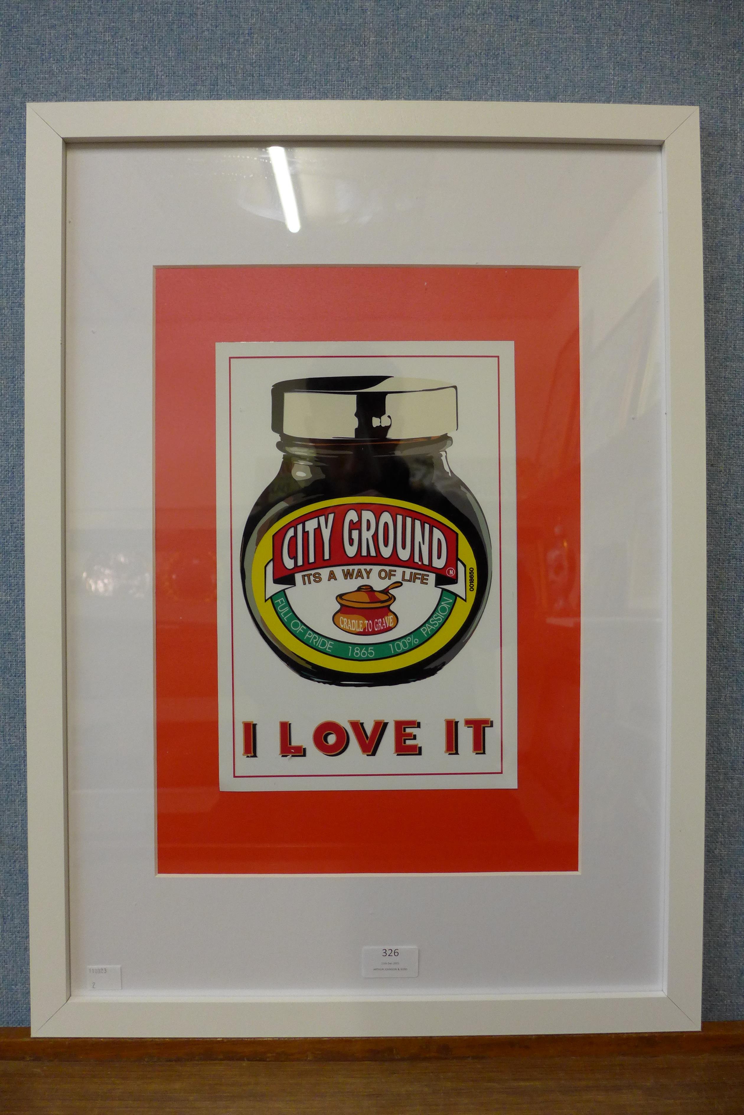 A City Ground Marmite style framed poster