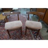 A pair of Frem Rojle teak dining chairs, designed by Hans Olsen