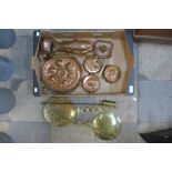 Assorted copper jelly moulds, etc.