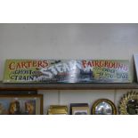 A painted wooden Carters Fairground, Ghost Train sign