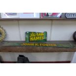 Two hand painted wooden advertising signs