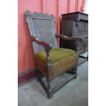 A George II carved oak Wainscot chair