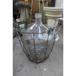 A vintage glass carboy