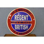 A Regent British Petrol circular enamelled sign