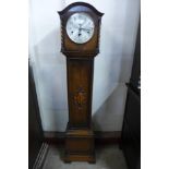 An oak dwarf longcase clock