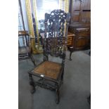 A 17th Century Charles II carved oak side chair