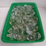 Sixty-one prismatic cut glass stoppers, various sizes to fit perfume bottle, small decanters,